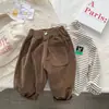Pantalones de Pana para Niños 2024 Nueva Moda Estilo Coreano Pantalones Largos de Primavera y Otoño para Niños, Pantalones Casuales Elásticos para Niños