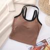 Camisola sin mangas con cuello halter cruzado Hot Girl 2023, prenda exterior de verano, top interior ajustado corto con hombros descubiertos