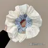 Lenço quadrado grande com estampa floral pequena, elástico de cabelo para mulheres, faixa de cabelo elástica, acessório de cabelo com estilo coreano de alta qualidade