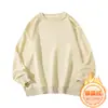 Sudadera de cuello redondo para hombre, gruesa, con forro polar, para otoño e invierno, de importación, color liso, playera base, casual, versátil, simple, manga larga, talla grande, venta al por mayor