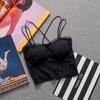 Top de tubo con espalda descubierta de encaje estilo coreano, sexy, con cinturón envolvente y almohadilla para el pecho, ropa interior ligera anti-correr.