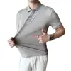Fabricante Directo Camisa Polo de Manga Corta para Hombre Verano con Estampado de Rayas Nuevo Estilo 2024 Tacto de Alta Gama Cuello Elástico