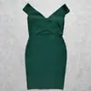 Vestido bandage verde clássico elegante com alças largas e decote profundo, sexy para encontros e trabalho, Vestido feminino