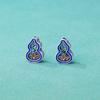 Plata de Pie S999 Nuevo Estilo Chino Moda Nacional Azul Quemado Cloisonné Recortado Flor Hueca Cuenta de Calabaza Diy Pulsera de Mano Accesorios de Plata