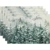 Amazon Manteles Navideños Muñeco de Nieve Árbol de Navidad Manteles Decoración de Mesa de Comedor Occidental Manteles Aislantes Fiesta Navideña