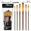 Ventas Directas de Fábrica Transfronterizo Nuevo Modelo Bolsa de PVC Set de 6 Pinceles Artísticos Pinceles para Óleo Pinceles para Gouache Pinceles para Óleo Pinceles para Tiza