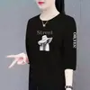 Comercio exterior transfronterizo: Ropa de moda talla grande para mujeres de mediana edad y mayores, camisetas de manga tres cuartos, camisetas básicas