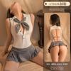 Lencería Sexy Indulgente Mono Sexy Abierto Uniforme de Falda Plisada para Mujer Tentación Traje Caliente Apasionado 6704
