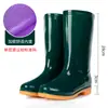 Botas de lluvia de moda para mujer de caña alta, botas de lluvia antideslizantes para adultos de caña media, zapatos de goma, impermeables para lavar el coche, la lavandería y el trabajo en la cocina