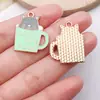 Venta Caliente Transfronteriza Aleación con Goteo de Aceite Taza de Café Gato Taza de Té con Leche Pendientes Colgantes Pulsera Accesorios de Joyería DIY Colgante