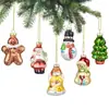 Decorações de Natal Transfronteiriças Bola Transparente Pintada Pingente de Natal Bola de Natal Pingente de Árvore de Natal
