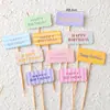 Estilo INS Coreano Lindo Decoración de Pastel Oso de Dibujos Animados Tarjeta de Feliz Cumpleaños Flor Sonriente Enchufe Vestir