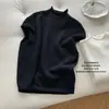 Poeira Iluminada pela Lua: Suéter Feminino de Tricô de Caxemira com Gola Alta Discreto e Sofisticado no Estilo Old Money