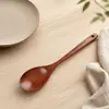 He Shi hogar especial cuchara de cocina de madera con mango largo cuchillo para mascar coreano para cocinar remover cuchara de madera tratamiento de imperfecciones