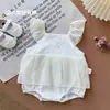 Liquidación Vestidos para Niñas Conjuntos de Verano Mamelucos para Bebé Vestido de Tul para Bebé de 100 Días Body de Princesa con Mangas Volantes para Niños Pequeños