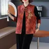 Conjunto Versátil de Três Peças Slim-Fit para Outono-Inverno 2026, Estilo Chinês, para Mulheres de Meia-Idade e Idosas, Tamanho Plus, Emagrecedor, Elegante, Rejuvenescedor