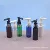 Frasco Pump de Ombro Reto 50ml, Frasco Pump com Clipe Marrom, Frasco Dosador para Loção, Frasco para Shampoo, Frasco PET com Bomba de Encaixe
