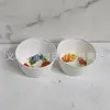 Tigela de Salada Branca Pura Estilo Nórdico, Tigela de Arroz Doméstica de Alto Valor Estético, Louças Criativas, Tigela Infantil Resistente a Quebras