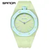 Relógio de Pulso Sanda Quartz para Volta às Aulas Octogonal Disfarce À Prova d'Água Relógio de Pulso para Exame de Estudante Venda Quente de Comércio Exterior Relógio com Caixa de Presente Color Blocking