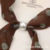 Bufanda casual de gasa con cuentas y lunares, estilo suave para trajes casuales, con cintas fluidas, una vibra de primavera-verano, bufanda de cuello para mujer
