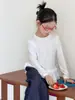Top de Manga Larga para Niñas Aimobebbe, Estilo Coreano, Suave y Liso, Costilla de Lyocell, Dulce, Capas, Encaje Delicado, Patchwork