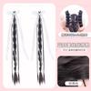 Peluca con Trenzas, Cola de Caballo, Cabello Sintético, Lazo, Rizos Trenzados, Flequillo con Clip Estilo Chino Nuevo, Accesorio para el Cabello Superior con Borlas