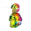 Decoración de Halloween de Productos Nuevos Transfronterizos Suministros Decoraciones de Escritorio Coloridas Calavera Doble Calabaza Manualidades de Cristal Adornos de Vidrio