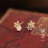 S925 Prata Esterlina Banhado A Ouro 18K Brincos De Flor Bonito Doce Alta Qualidade Pequena Flor Simples Feminino Elegante Requintado