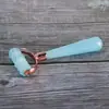 Rodillo Masajeador Facial de Cristal Rosa, Bola Rodante de Resina No de Jade, Palo de Masaje para Lifting y Firmeza de Ojos y Rostro