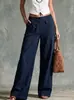 Colección nueva 2026 Amazon transfronteriza europea y americana: pantalones cómodos, de color liso, modernos, holgados, casuales, con cintura elástica, de pierna ancha para mujer