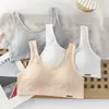 Ropa interior transpirable de algodón puro para tallas grandes, minimizador de busto grande, sujetador sin aros estilo camiseta para mediana edad y ancianos, sujetador deportivo push-up