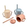 Copo Infantil com Bico, Copo para Beber Diretamente, Copo de Aprendizagem de Silicone para Beber, Copo de Leite, Copo para Bebida Doméstico, Copo de Água Infantil com Alça Anti-Queda