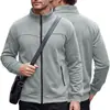 Chaqueta de Forro Polar con Cuello Alto y Cremallera, Bolsillos Laterales, Cardigan Abrigo Casual para Exteriores de Manga Larga para Hombre de Otoño e Invierno, Transfronterizo de AliExpress