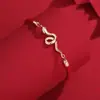 Pulsera Roja de Cuerda de Serpiente de Año Nuevo Pulsera Festiva de Transferencia de Lujo Ligero Pulsera Estilo Chino del Año de la Serpiente Regalo