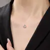 Bajo Árbol Rong Plata S925 Venta Caliente Lágrimas de Sirena Invisibles Collar de Moissanita para Mujer Gama Alta Más Fácil de Combinar Cadena para Clavícula Estilo Caliente