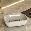 Jabonera para baño del hogar, con drenaje de agua, portajabón de lujo ligero, estante grande para jabón de doble capa con drenaje de agua, jabonera para lavandería