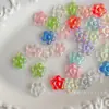 Acrílico transparente com revestimento UV fosco, florzinha pequena, acessórios DIY para miçangas para correntes de celular, chaveiros, pingentes e materiais decorativos