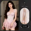 Lemon Story Lingerie Sexy: Vestido Sexy, Vestido de Alça com Bojo e Aro, Pijama Push-Up Desejo Puro para Sedução