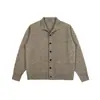 Cardigan de punto retro estilo japonés para otoño e invierno, estética "old money", con cuello alto, unisex, color liso, simple, versátil y suéter relajado