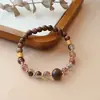 Pulsera de madera de agarwood natural de diseño original con Duobao Hetian jade color calabaza pulsera de cristal de cuarzo de color joyería de mano china nueva