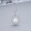 Nueva versión coreana de juego de perlas redondas simples plata S925 micro engaste joyería de circonitas DIY soporte vacío fabricantes de joyería