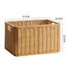 Grande cesta de armazenamento com trama semelhante ao rattan, no estilo INS da moda, perfeita para organizar armários e guarda-roupas, e para armazenamento simples na sala de estar
