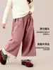 Ropa Infantil Amira 2026 Otoño Nuevos Pantalones de Pana de Pierna Ancha para Niñas Pantalones Casuales Suaves de Encaje para Niños