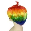 Peruca Curta Colorida Ktv Conjunto de Perucas para Fantasia de Bar Cor Arco-Íris de Feriado Cabelo Curto Franja para Festa de Palco Cores Deslumbrantes