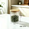 Frasco hermético de vidrio de borosilicato grueso, con patrón de cabeza de alce y rayas verticales, perfecto para almacenar granos de café y hojas de té
