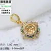 Accesorios para Set de Perlas DIY Nuevo Zircón de Alta Gama Flor de Cuatro Hojas Concha de Abulón Concha Blanca Colgante Anillo Pendiente Montura