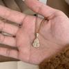 Colar de Gourd Fulu Dourado com Diamante Estilo Retro de Luxo Leve, Design Nacional Exquisito, Corrente Suave para Clavícula