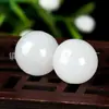Jade Blanco de Seda Dorada de Xinjiang Natural Cuentas Sueltas Tira Larga Cuentas Redondas de Jade Blanco Accesorios para Manualidades Collar con Cuentas Pulsera Producto Semi-Terminado
