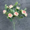10 Ramilletes Artificiales de Rosas Diseño de Escena de Boda Decoración para Hogar Hotel Adornos de Flores Artificiales Transfronterizos Venta al por Mayor