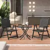 Mesas e Cadeiras de Exterior, Conjunto de Mesa e Cadeiras de Exterior para Varanda, Mesa e Cadeiras Dobráveis Modernas para Jardim Pequeno, Mesinha de Café, Mesa e Cadeiras de Exterior para Pátio